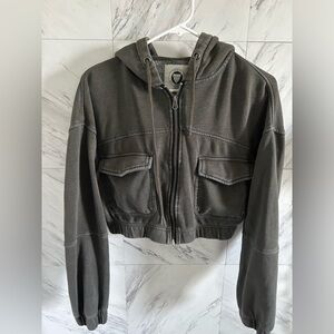 Urban Outfitters Zipped Cropped Hoodie